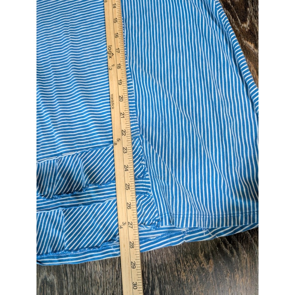 Soft Surroundings 2X 100% Pima Cotton Striped‎ Knit Tunic Ruffled Hem 215 - Picture 7 of 7